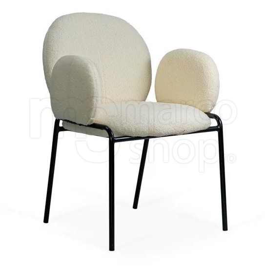 Scaun dining BUC 281 din material boucle cu cadru me...