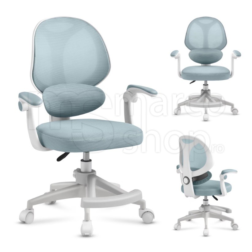 Scaun ergonomic Premium pentru copii, Spatar respira...