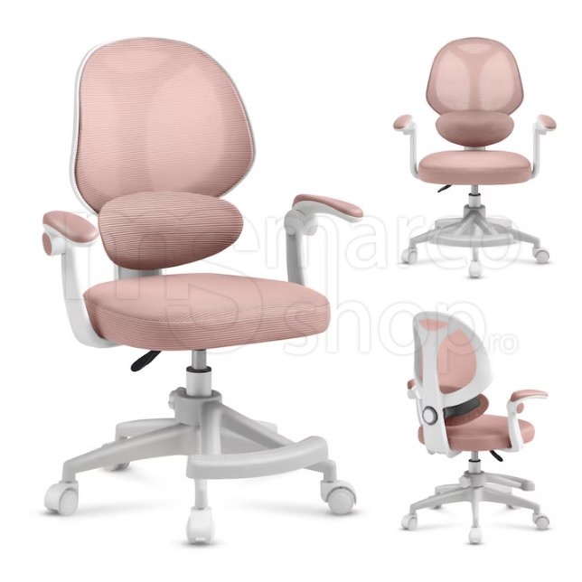 Scaun ergonomic Premium pentru copii, Spatar respira...