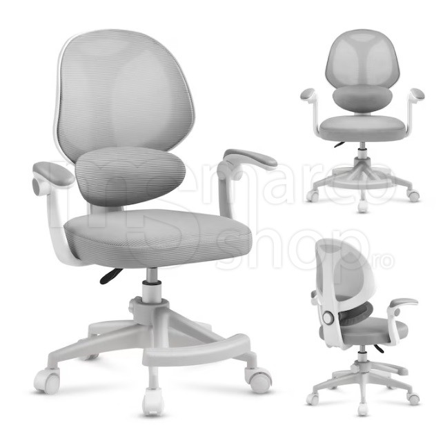 Scaun ergonomic Premium pentru copii, Spatar respira...