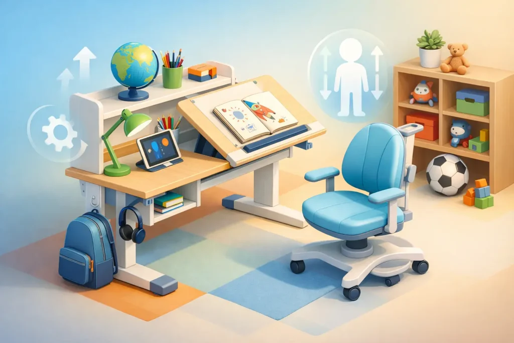 Birouri ergonomice reglabile pentru copii
