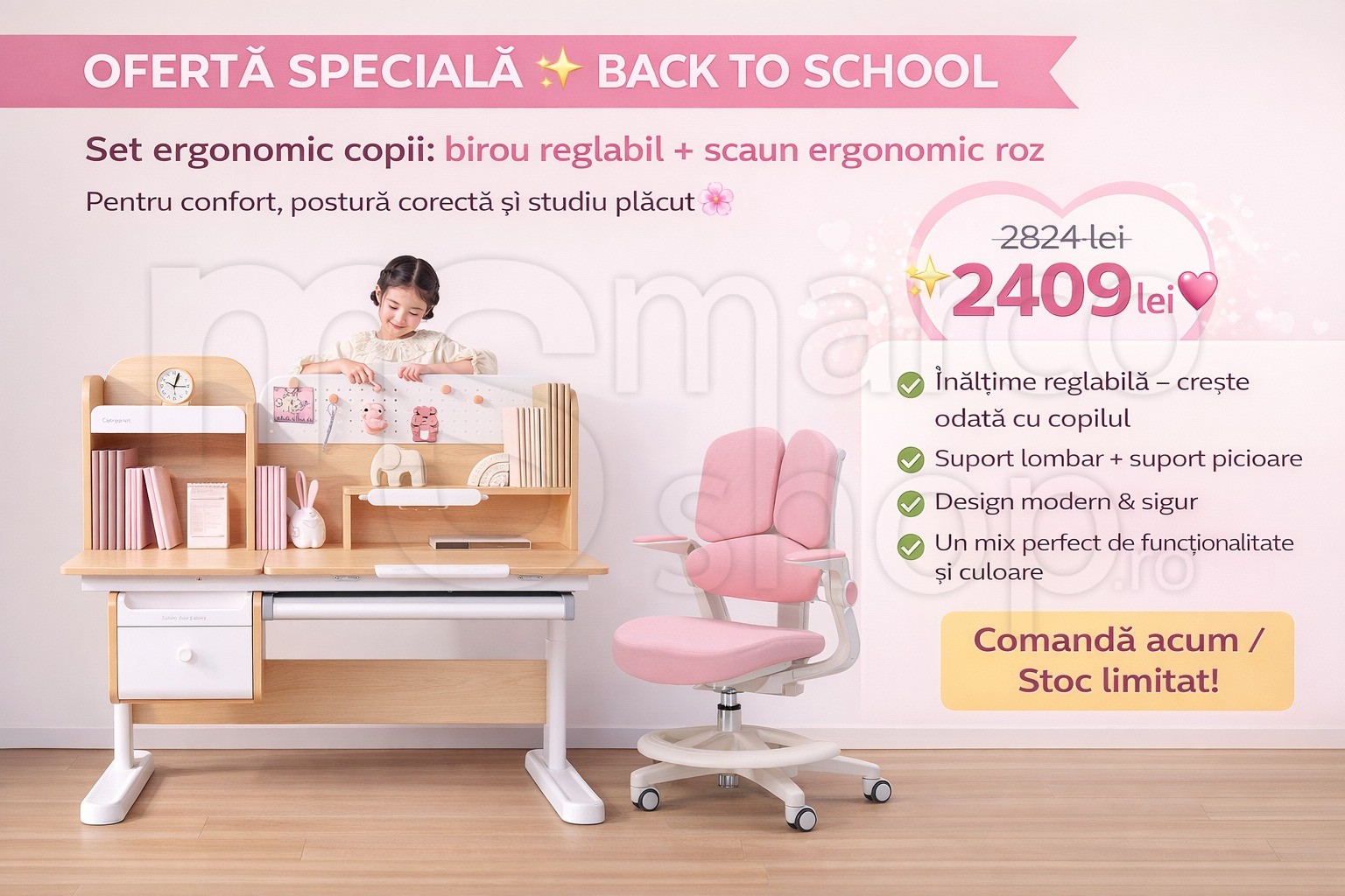 Oferta Back to school – Birou Ergonomic Reglab...