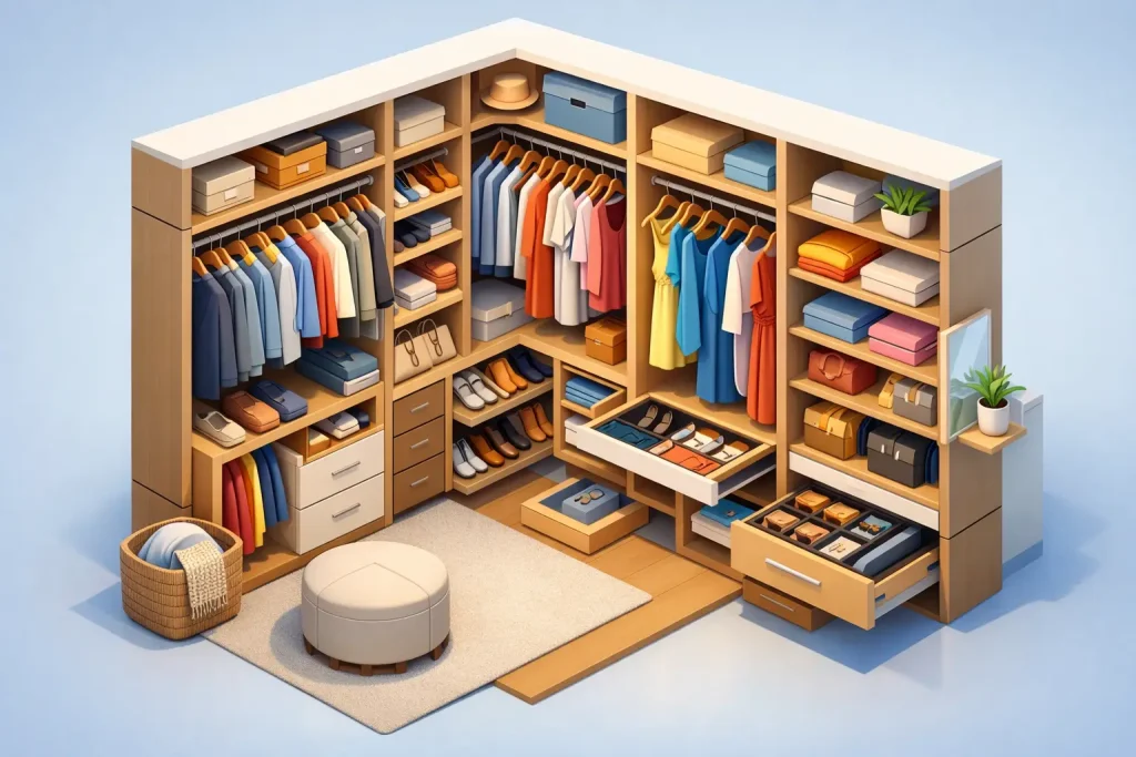 Cum organizezi un dressing fără spațiu pierdut